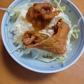 豚肉と千切りキャベツでヘルシー丼(焼肉のたれ)